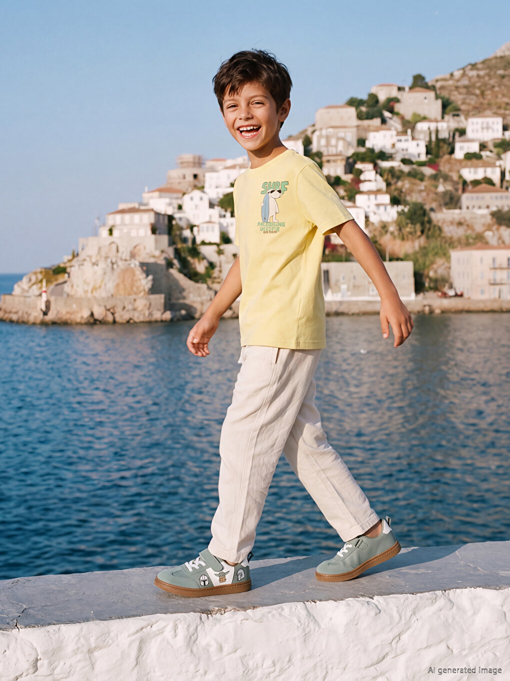 Regular Fit Boys' Linen-look Trousers