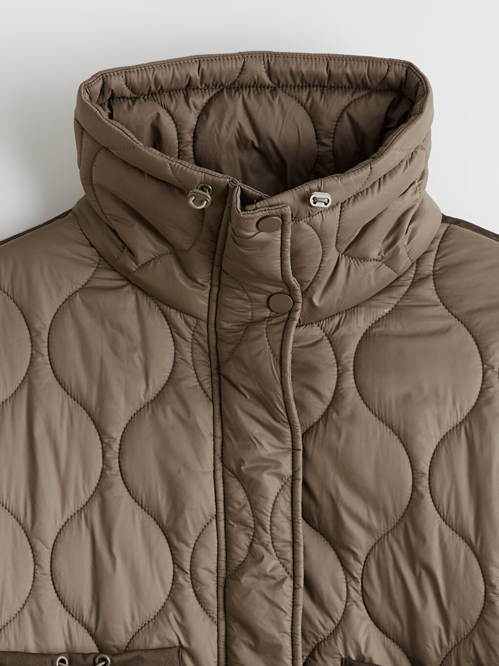 Funnel Neck Quilted Women's Puffer Coat-6
