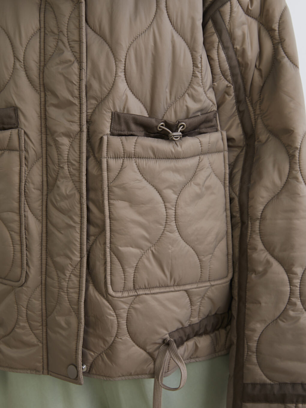 Funnel Neck Quilted Women's Puffer Coat-2