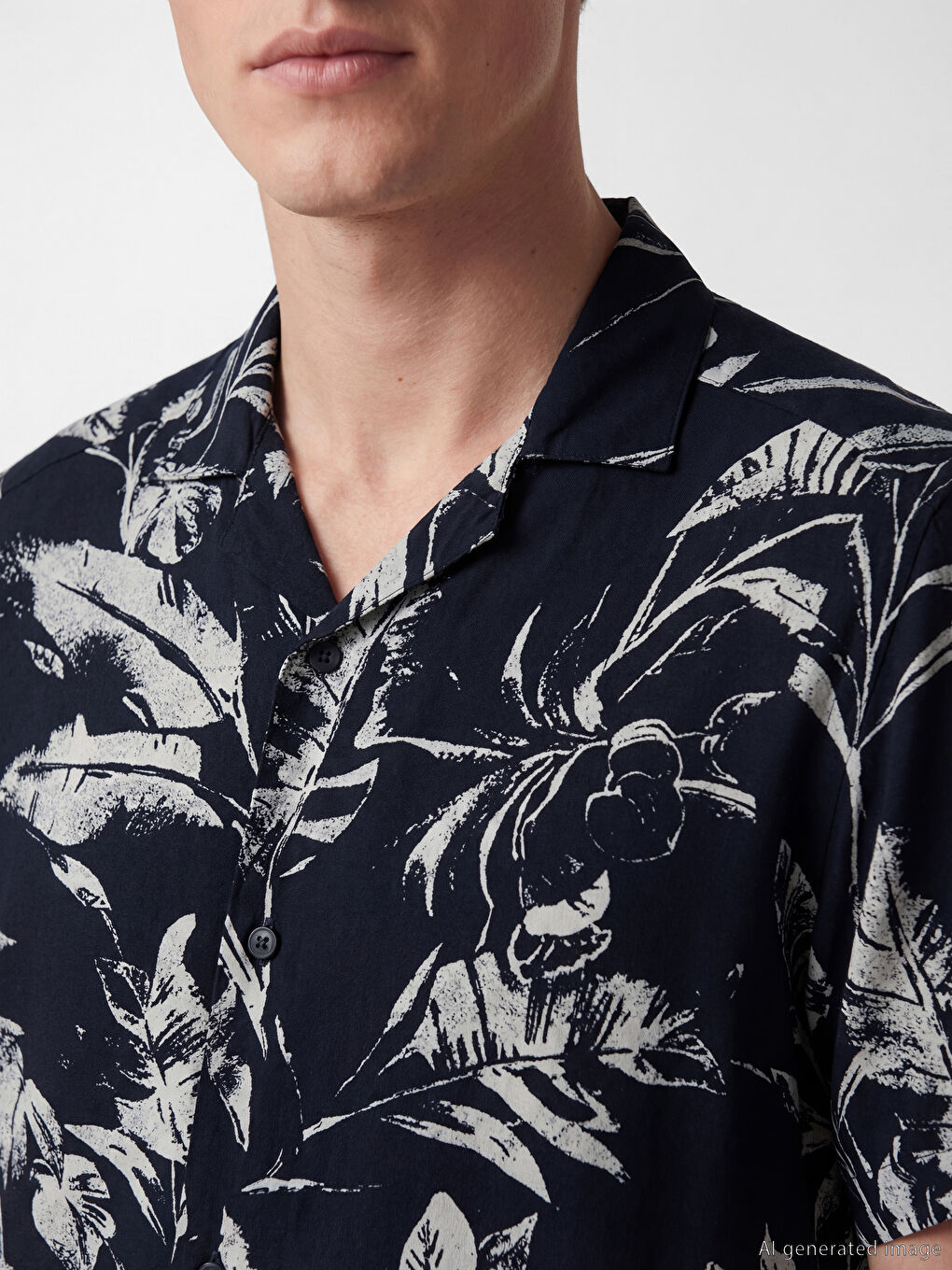 რეგულარული მორგების ნიმუშიანი ვისკოზის მამაკაცის პერანგი-2