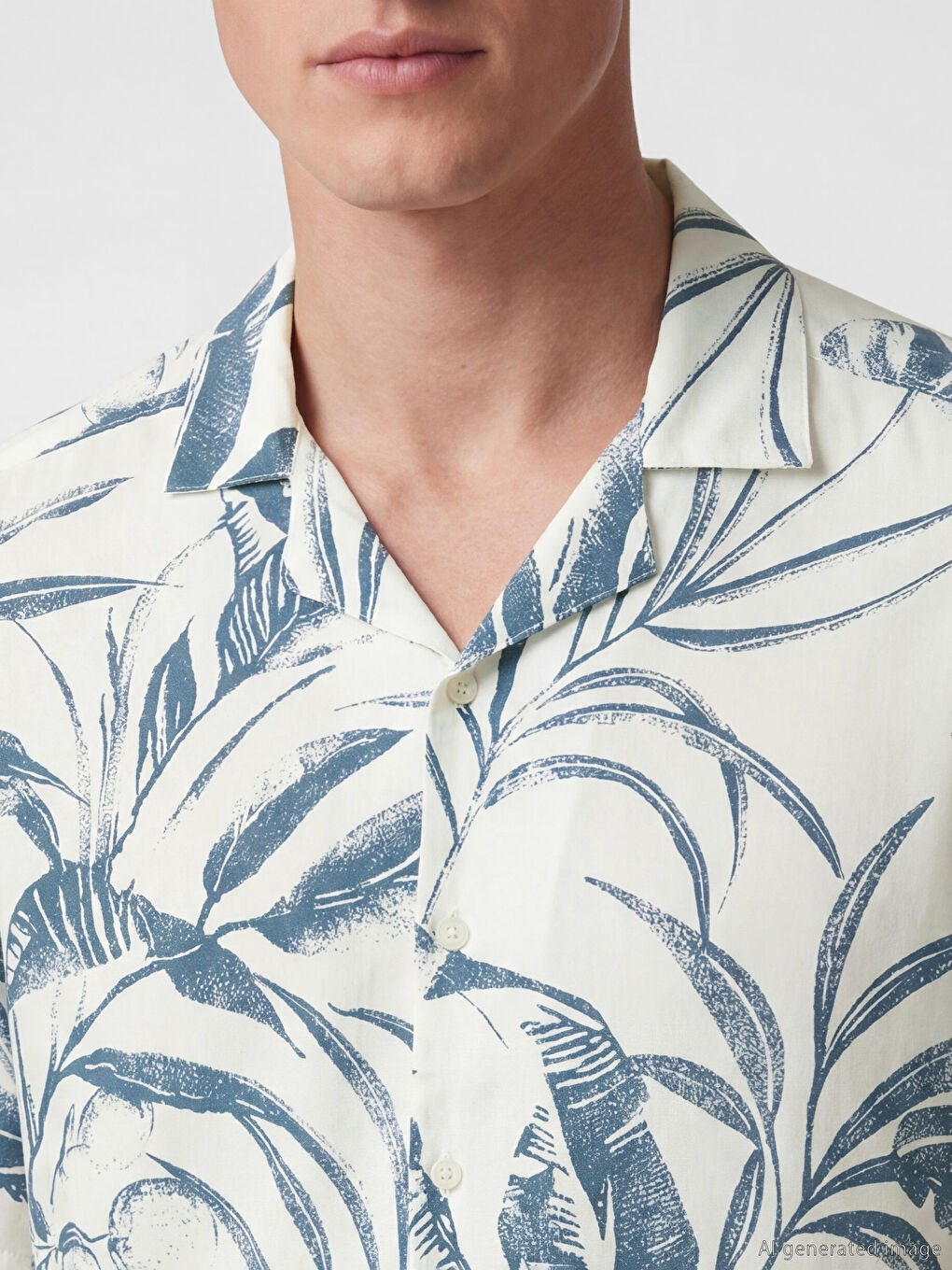 Риза от вискоза с шарки с редовна кройка за мъже-2