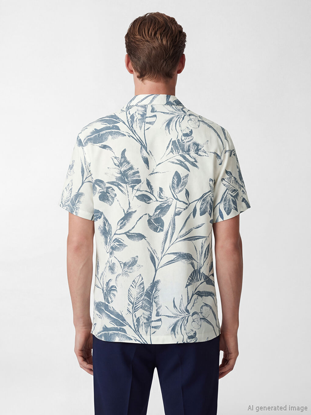 Риза от вискоза с шарки с редовна кройка за мъже-3