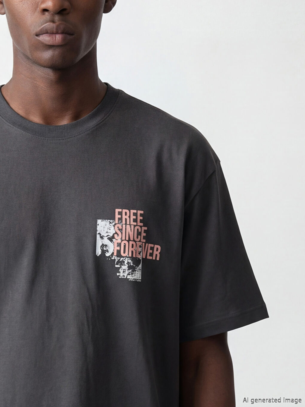 تيشيرت مطبوع برقبة دائرية للرجال-1