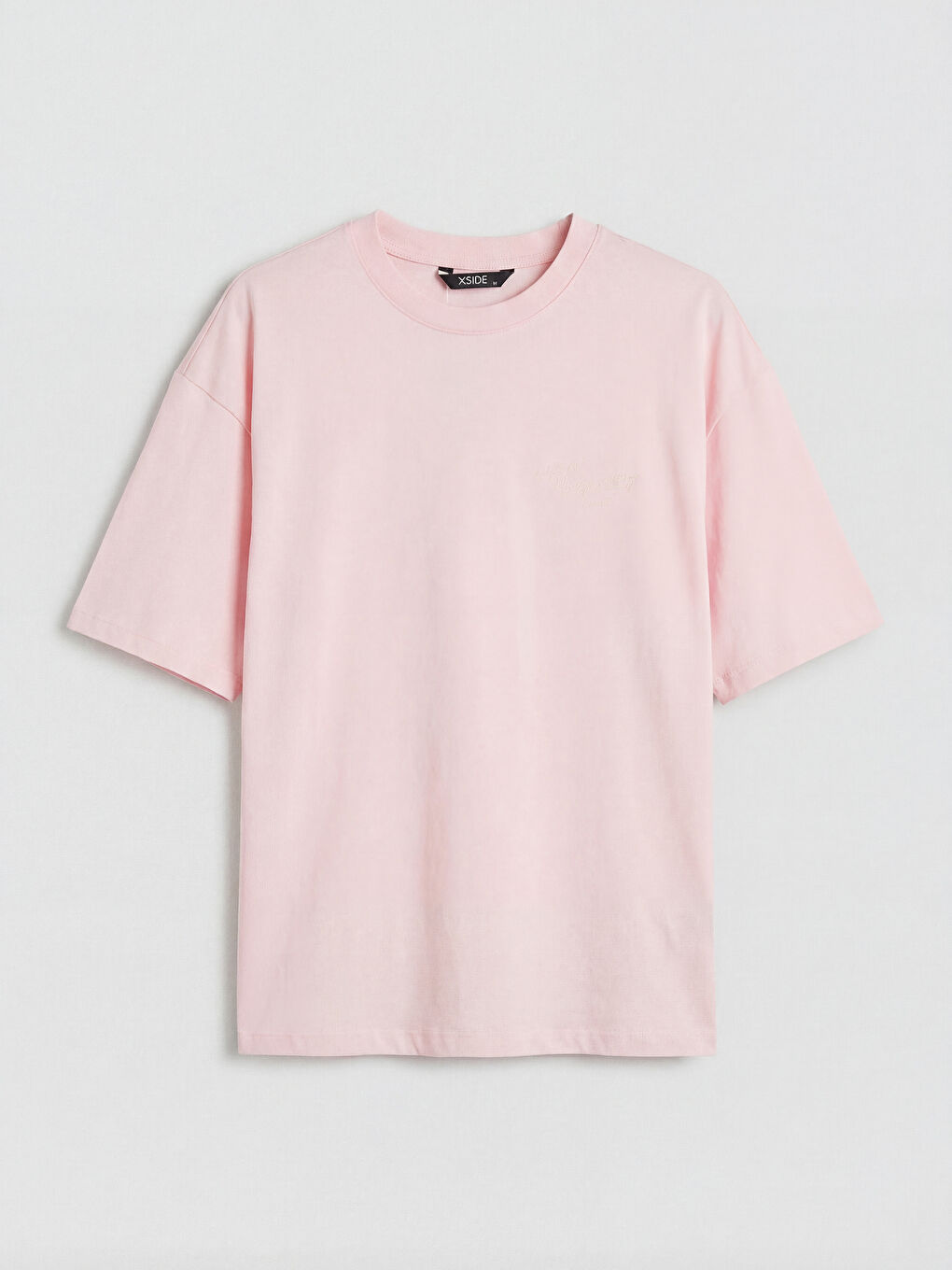 Pembe Bisiklet Yaka Penye Erkek Tişört