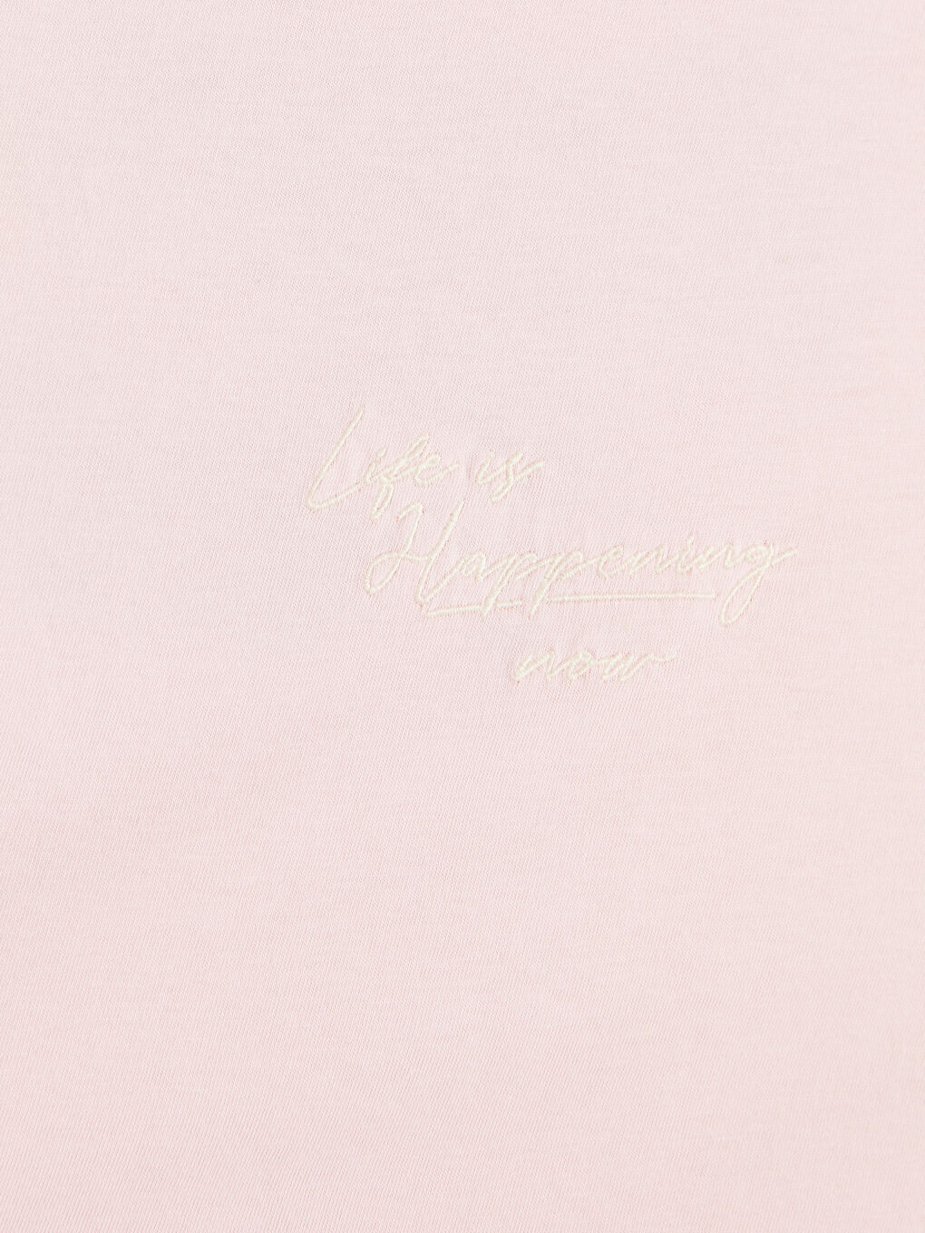 Pembe Bisiklet Yaka Penye Erkek Tişört-2