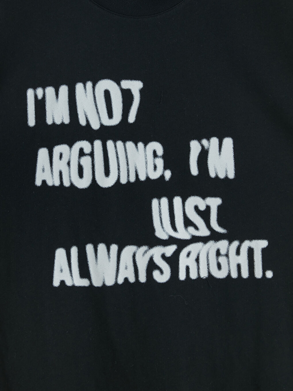 Siyah Bisiklet Yaka Yazı Baskılı Penye Erkek Tişört-2