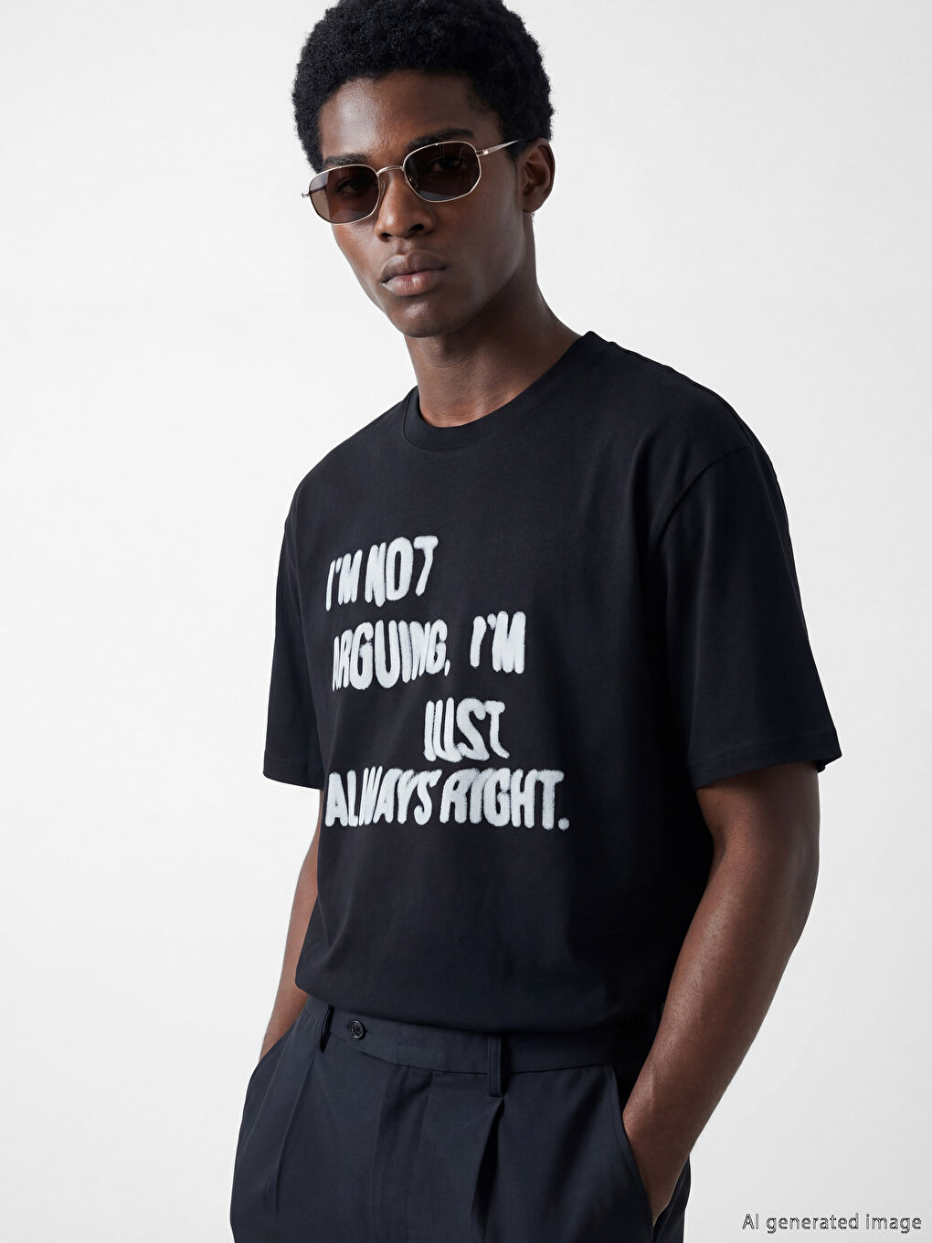 Crew Neck Letter Printed Jersey Men's T-Shirt