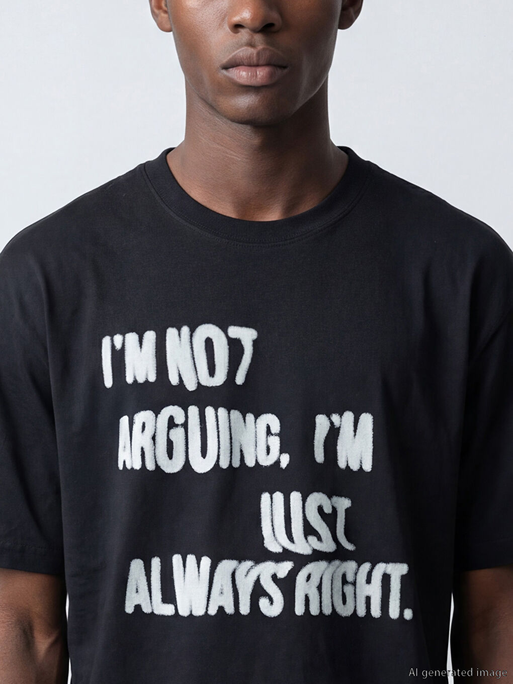 Crew Neck Letter Printed Jersey Men's T-Shirt-2