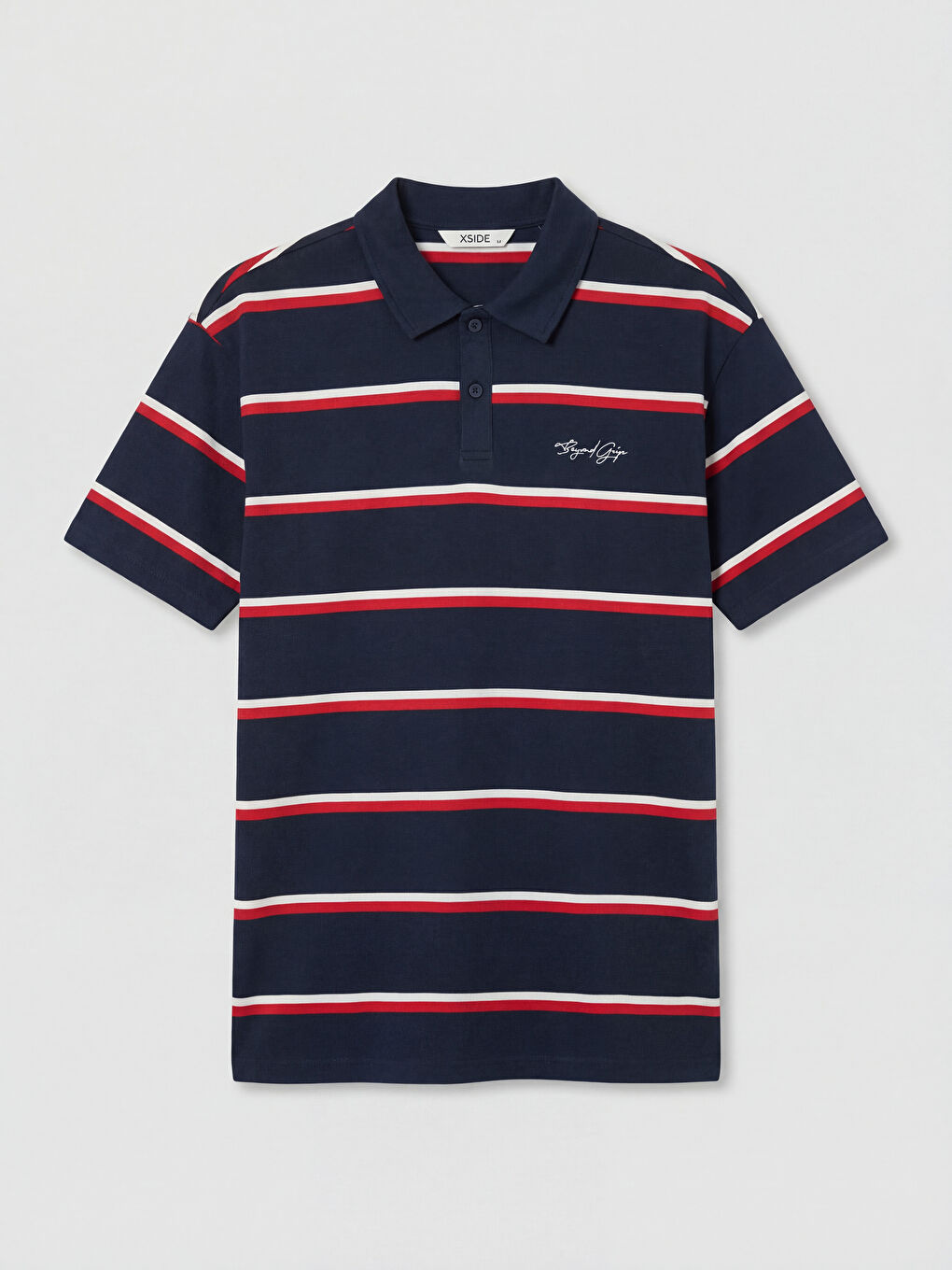 Lacivert Polo Yaka Çizgili Erkek Tişört