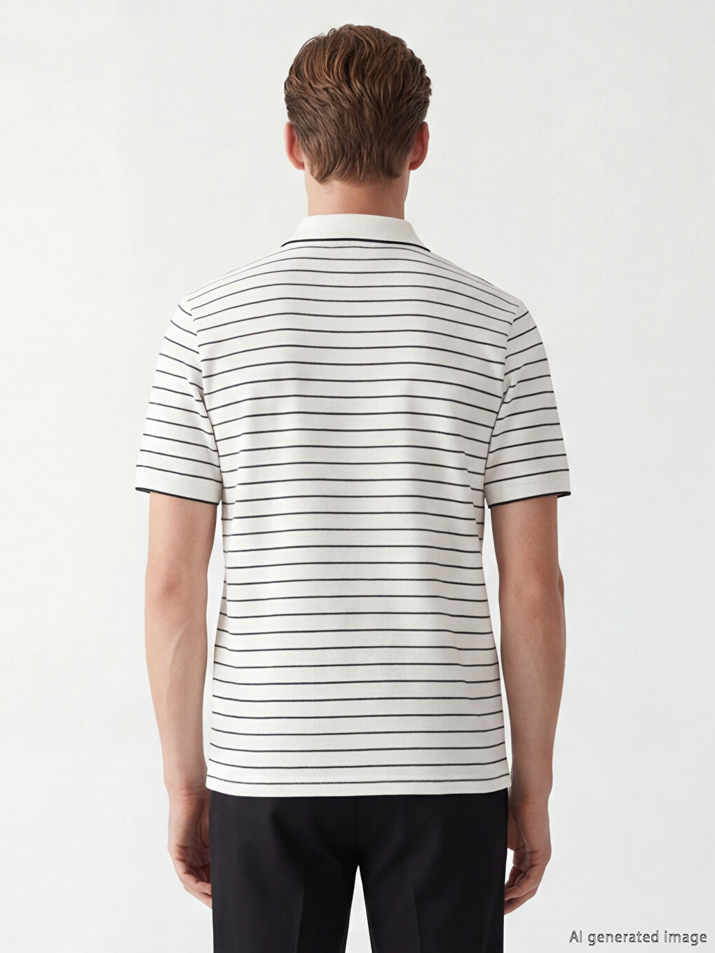 Lacivert Polo Yaka Çizgili Erkek Tişört		
-3