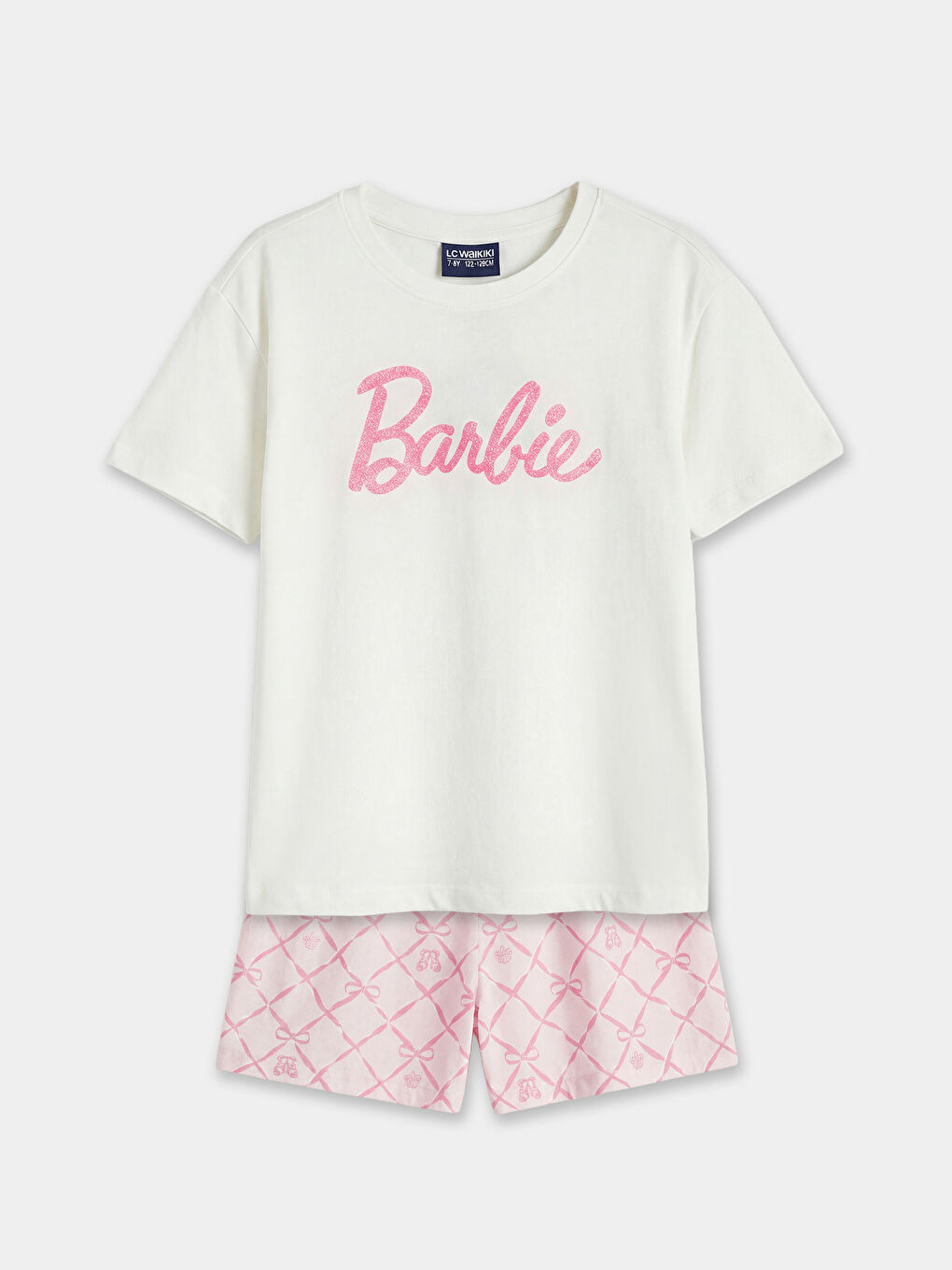 Barbie Baskılı Kız Çocuk Şortlu Pijama Takımı