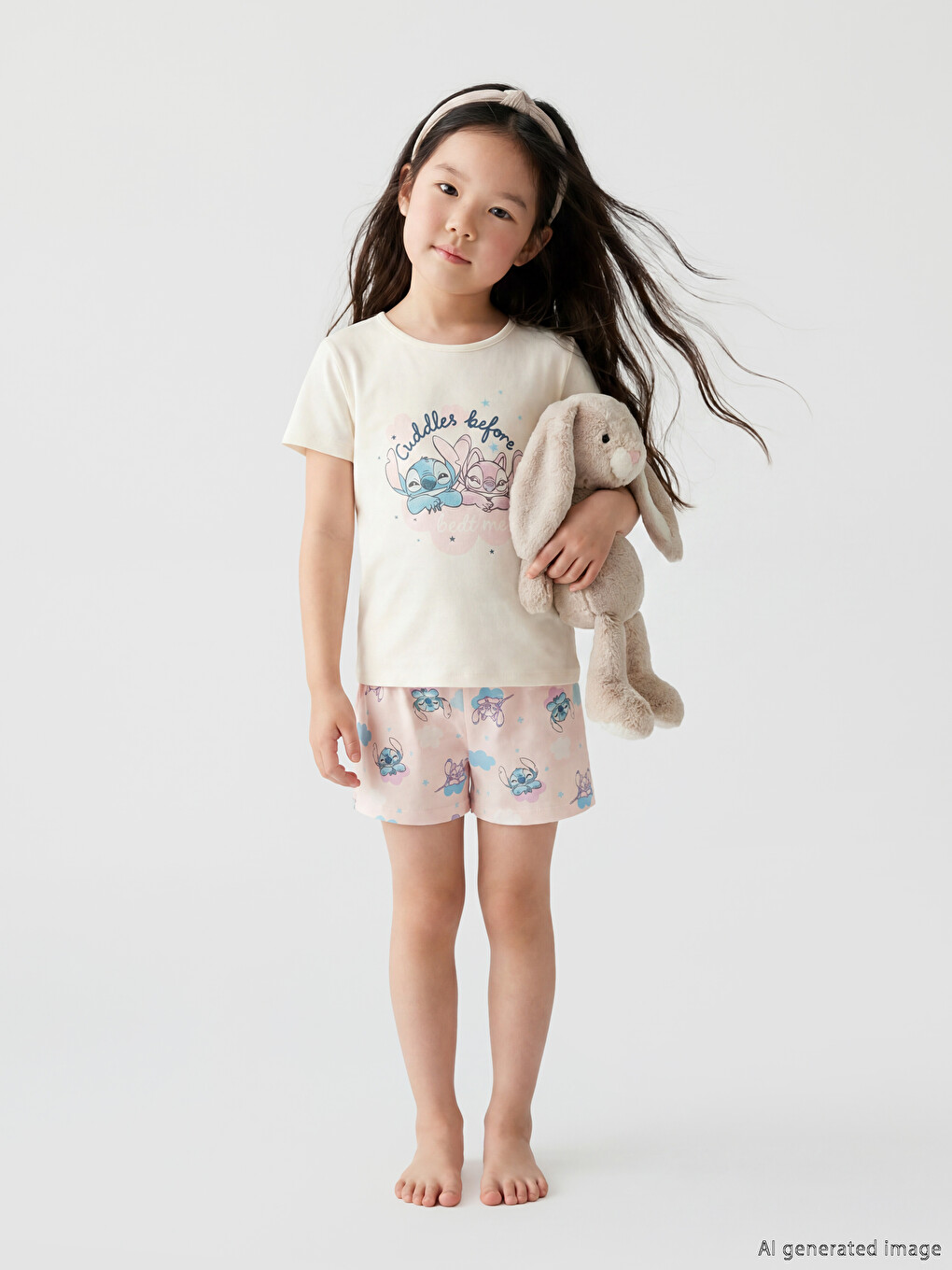 Disney Stitch I Angela Štampani Kratki Pidžama Set Za Djevojčice
