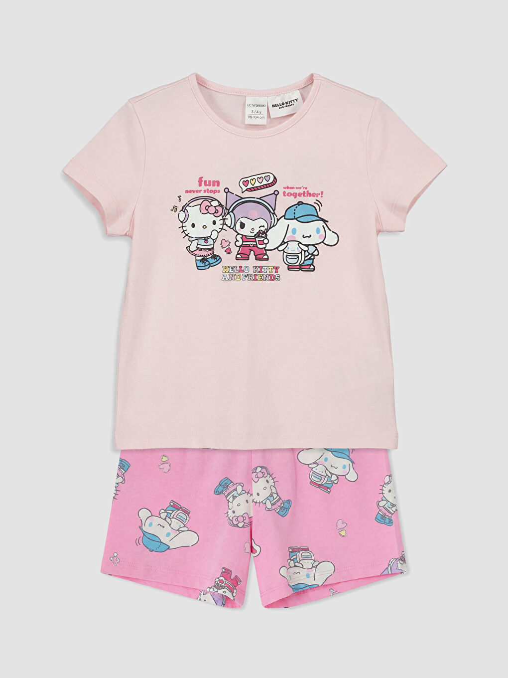 Pembe Hello Kitty Baskılı Kız Çocuk Pijama Takımı