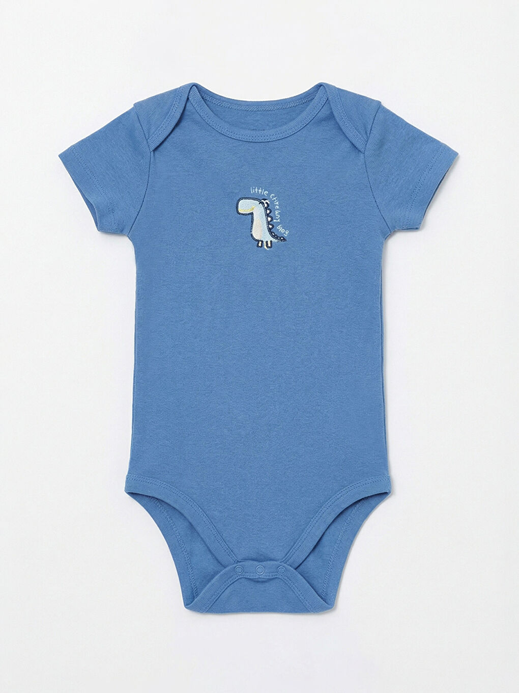 Ekru Dinazor Baskılı Erkek Bebek Çıtçıtlı Body 2'li-1