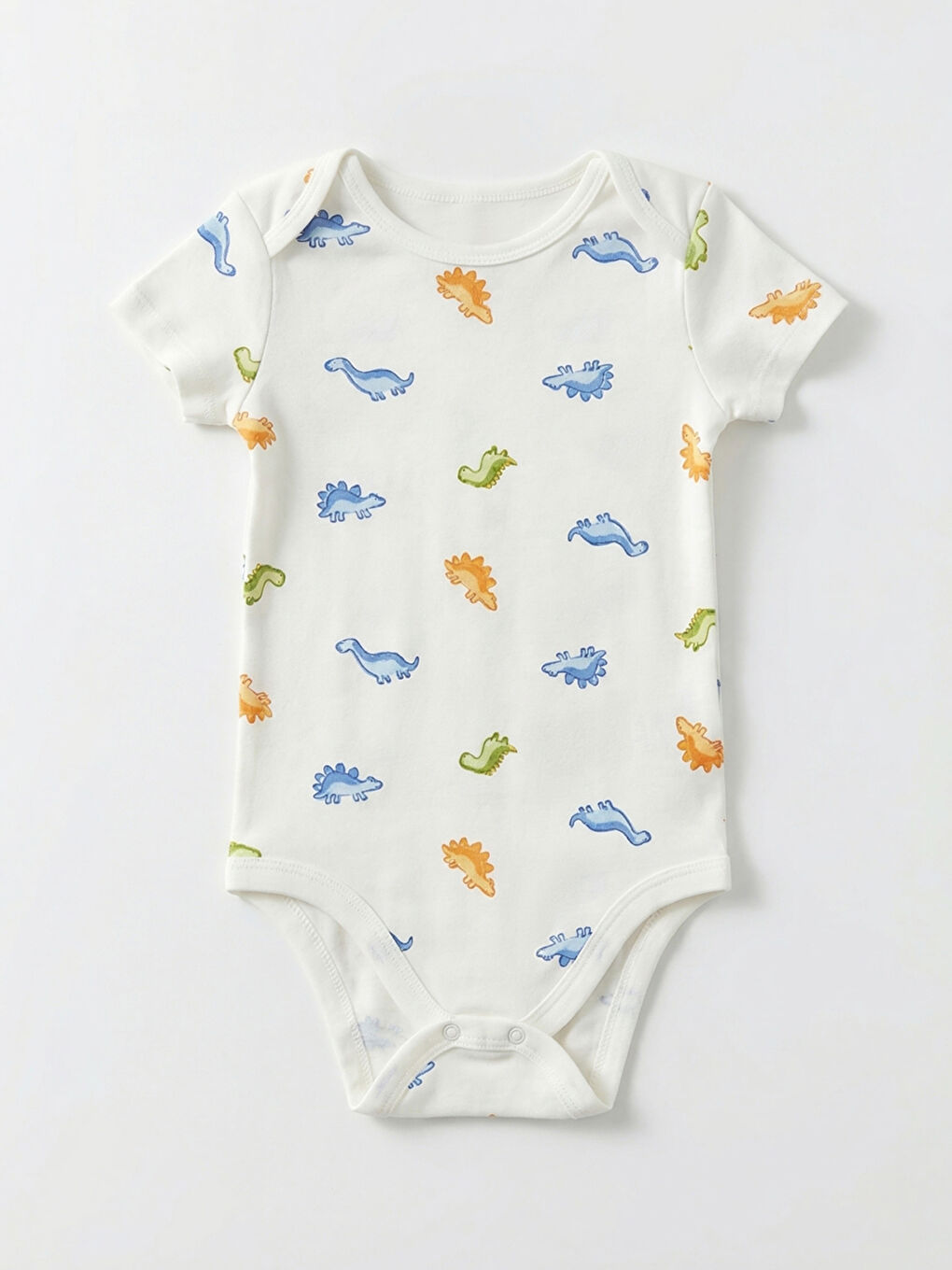 Ekru Dinazor Baskılı Erkek Bebek Çıtçıtlı Body 2'li-3