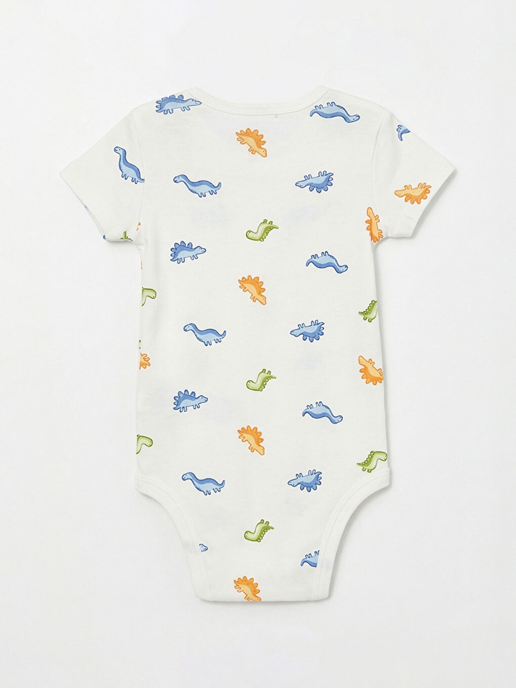 Ekru Dinazor Baskılı Erkek Bebek Çıtçıtlı Body 2'li-4