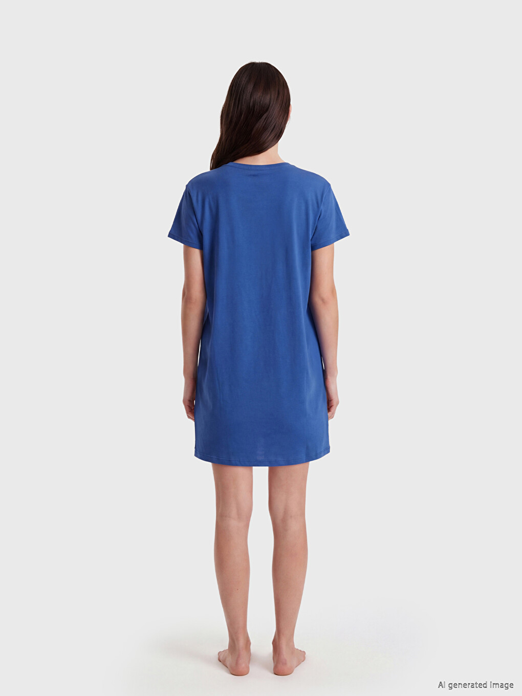 Crew Neck Printed Women's Nightdress-3