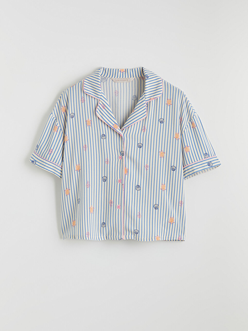 Collared Neck Patterned Women's Pyjamas Set-5