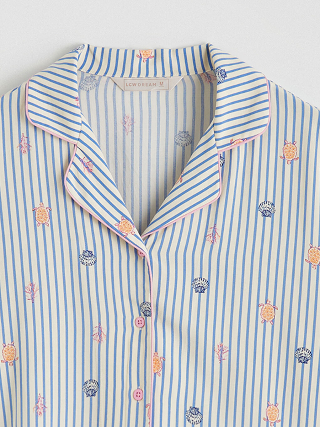 Collared Neck Patterned Women's Pyjamas Set-6