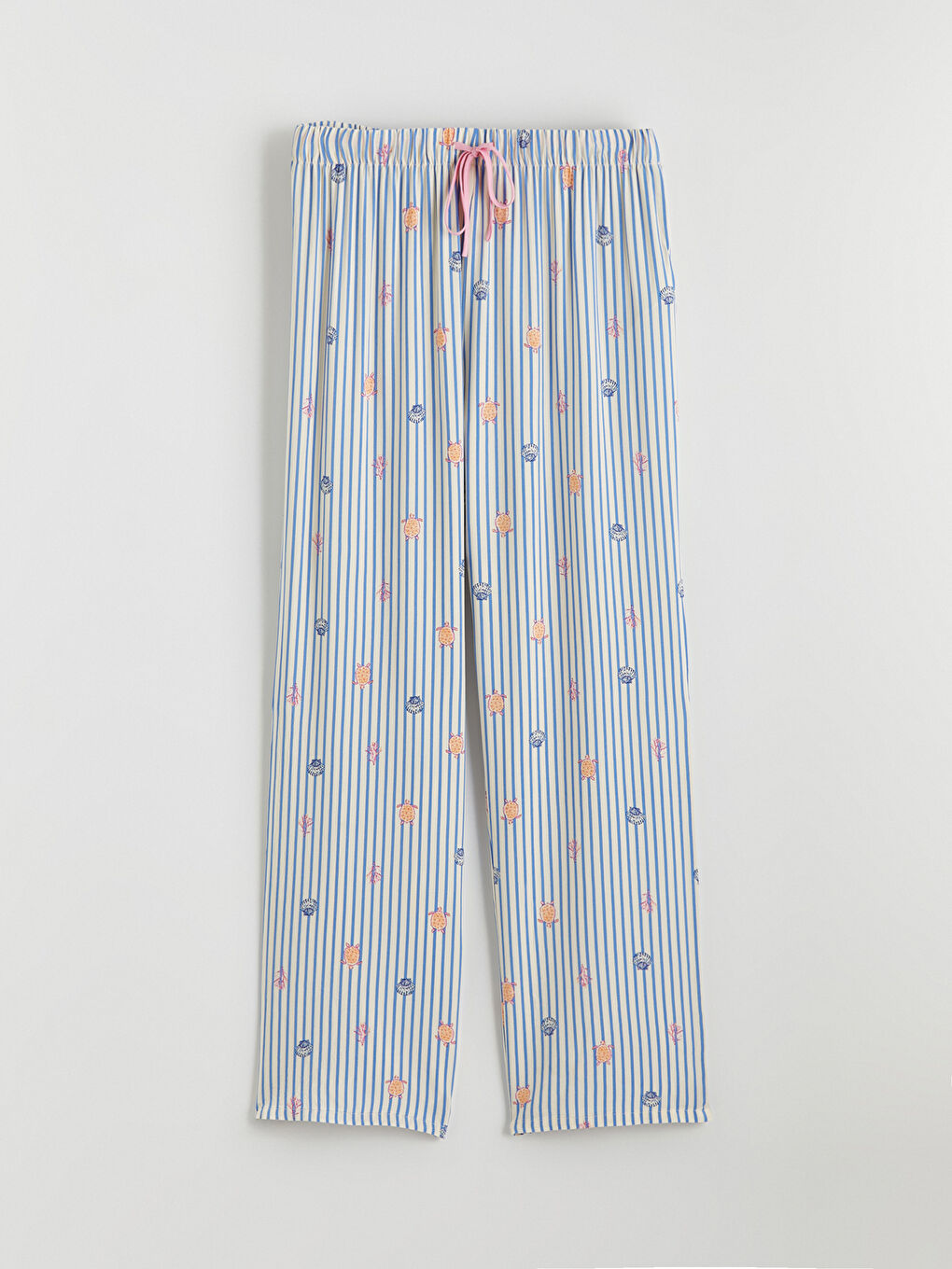 Collared Neck Patterned Women's Pyjamas Set-7