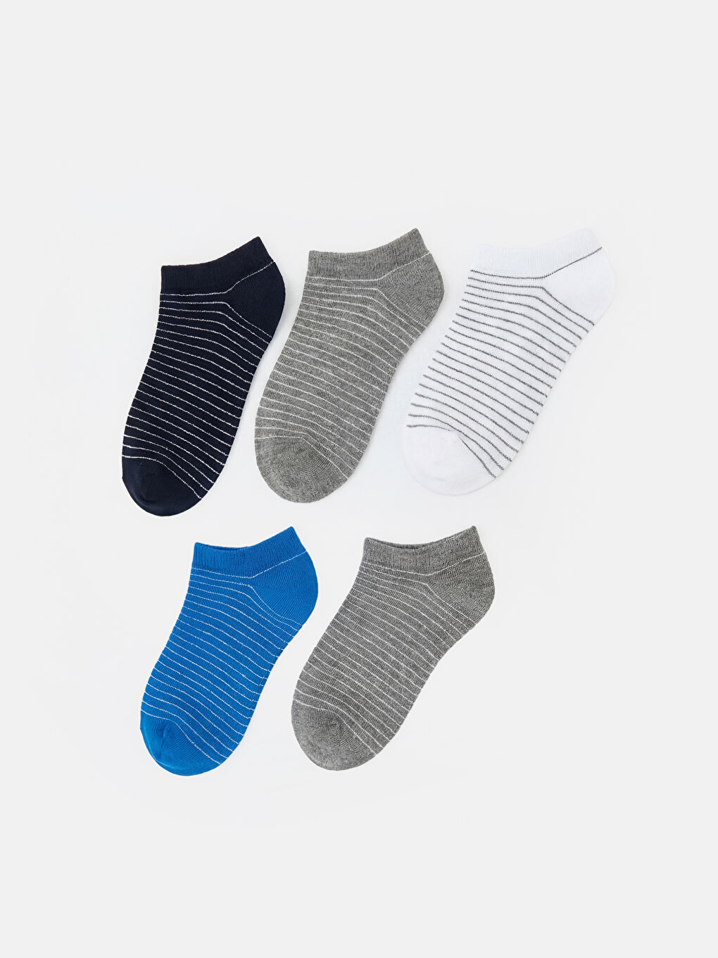 Karışık Çizgili Erkek Çocuk Patik Çorap 5'li