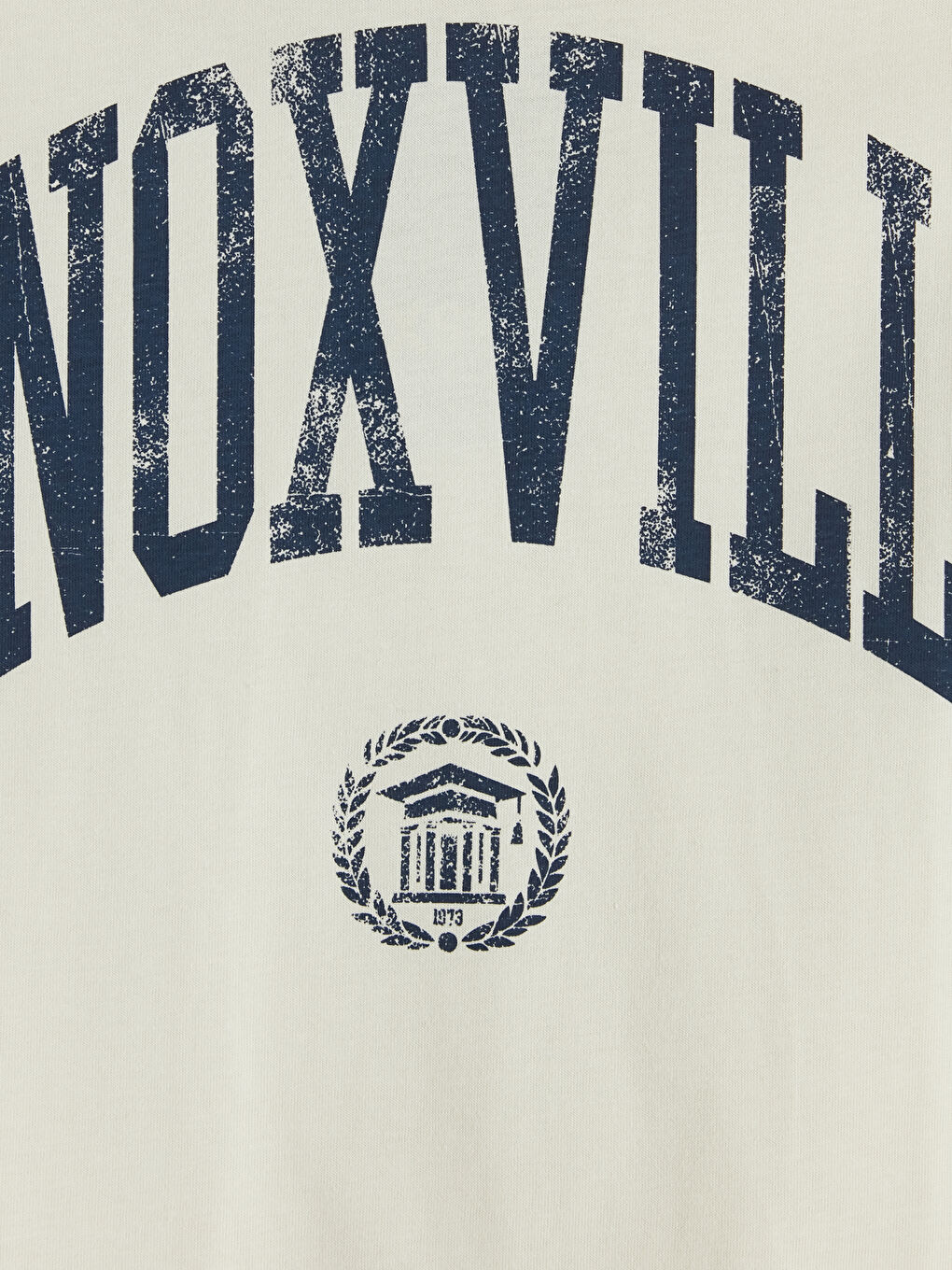 Bej V Yaka Baskılı Penye Erkek Tişört-7