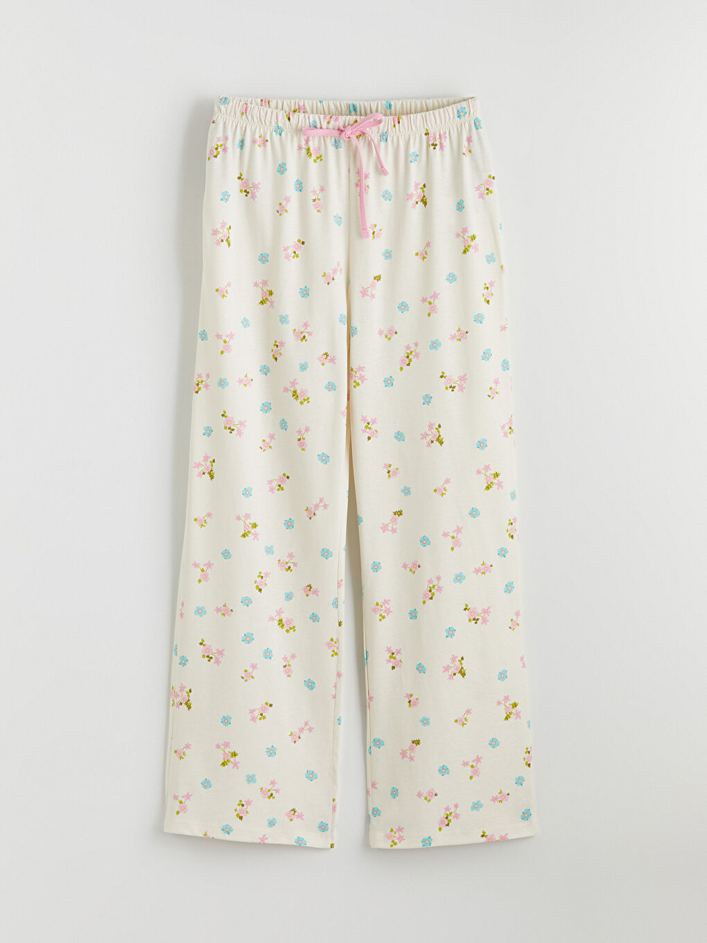 Ekru Kruvaze Yaka Çiçekli Hamile Pijama Takım-3