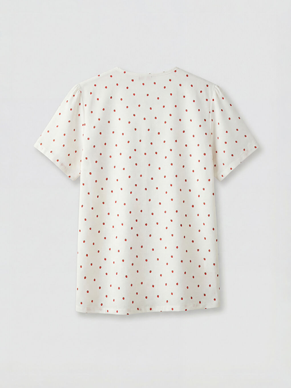 Ekru Bebe Yaka Puantiyeli Hamile Pijama Üstü-1