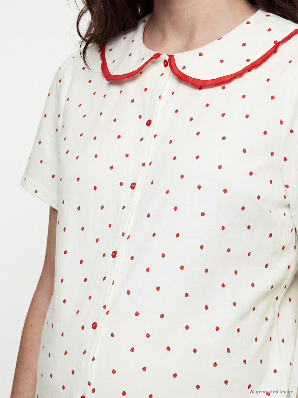 Peter Pan Collar Polka Dot Maternity Pyjamas Set-2