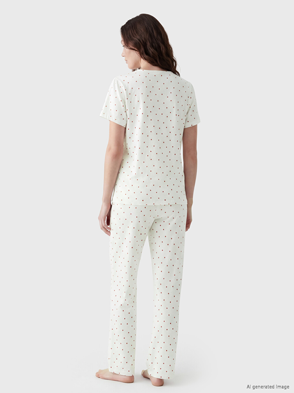 Peter Pan Collar Polka Dot Maternity Pyjamas Set-3