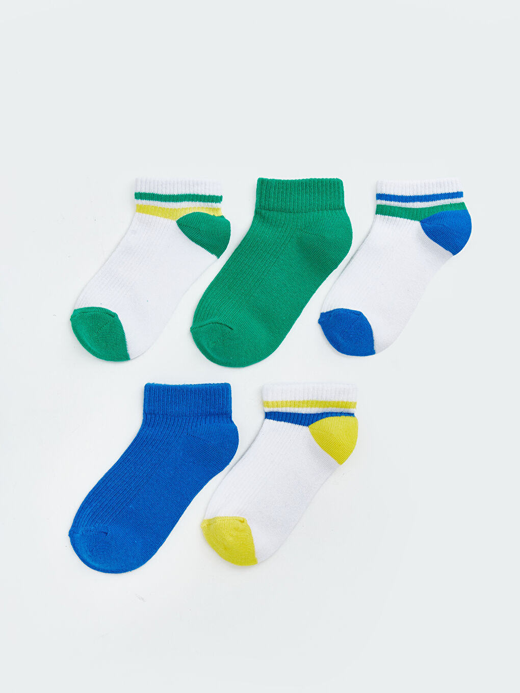 Karışık Çizgili Erkek Çocuk Patik Çorap 5'li