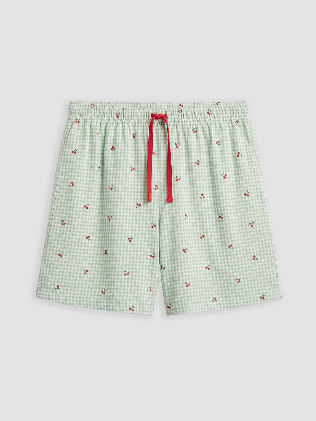 Ekru Gömlek Yaka Hamile Şortlu Pijama Takımı-3