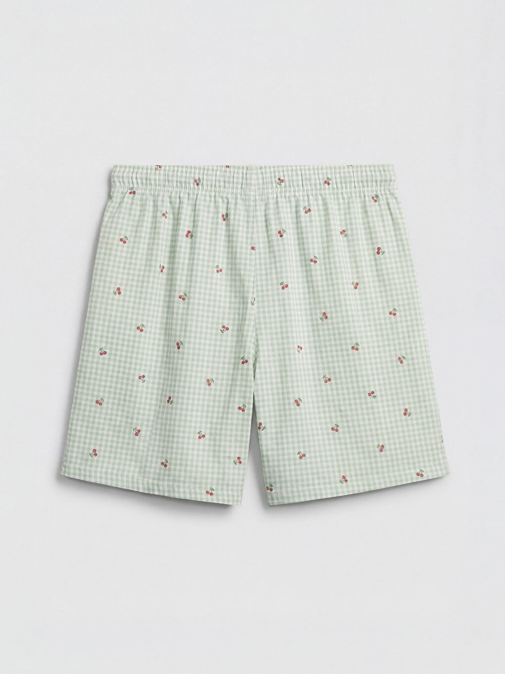 Ekru Gömlek Yaka Hamile Şortlu Pijama Takımı-4