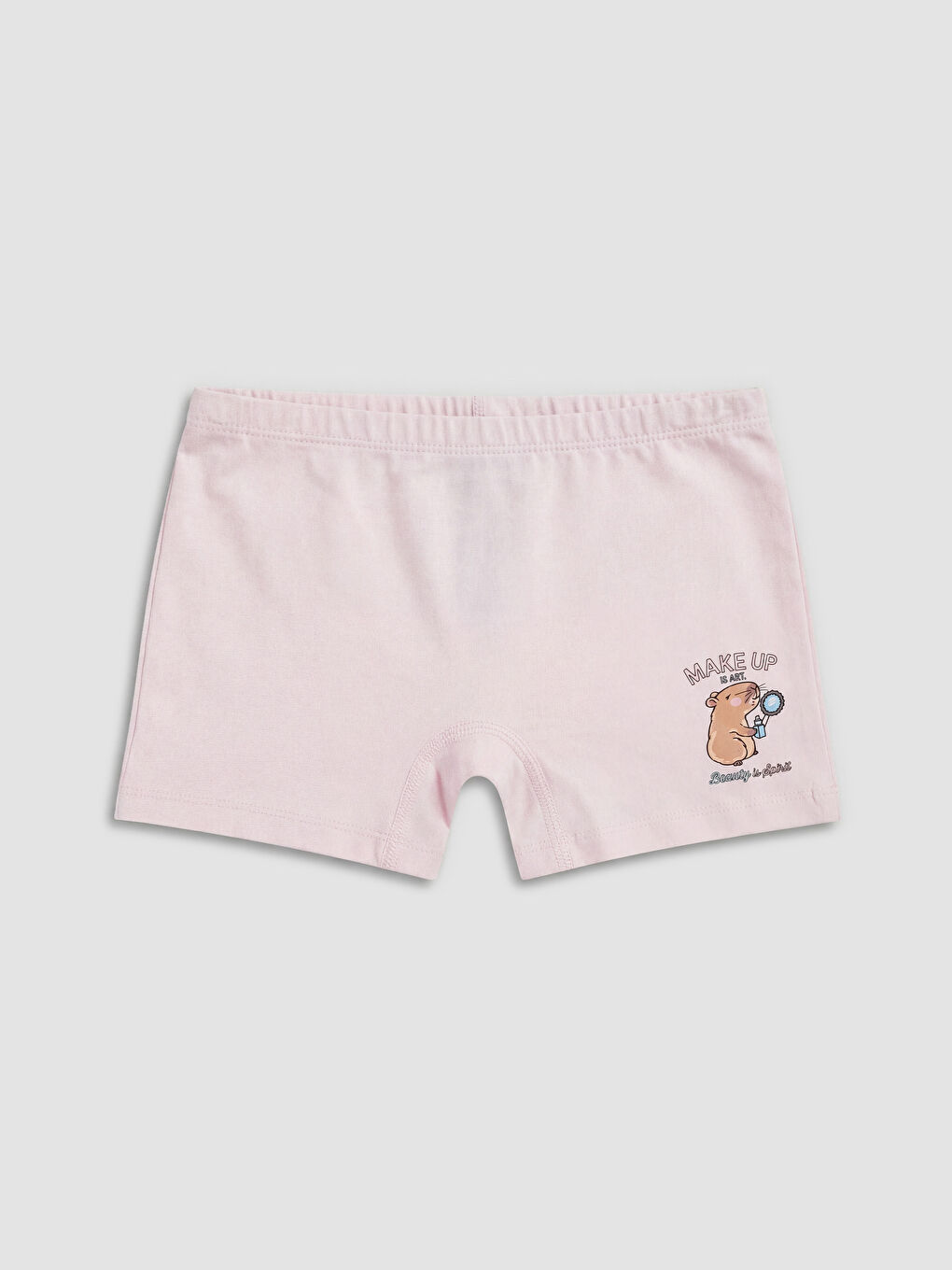Pembe Baskılı Kız Çocuk Boxer 5'li-6