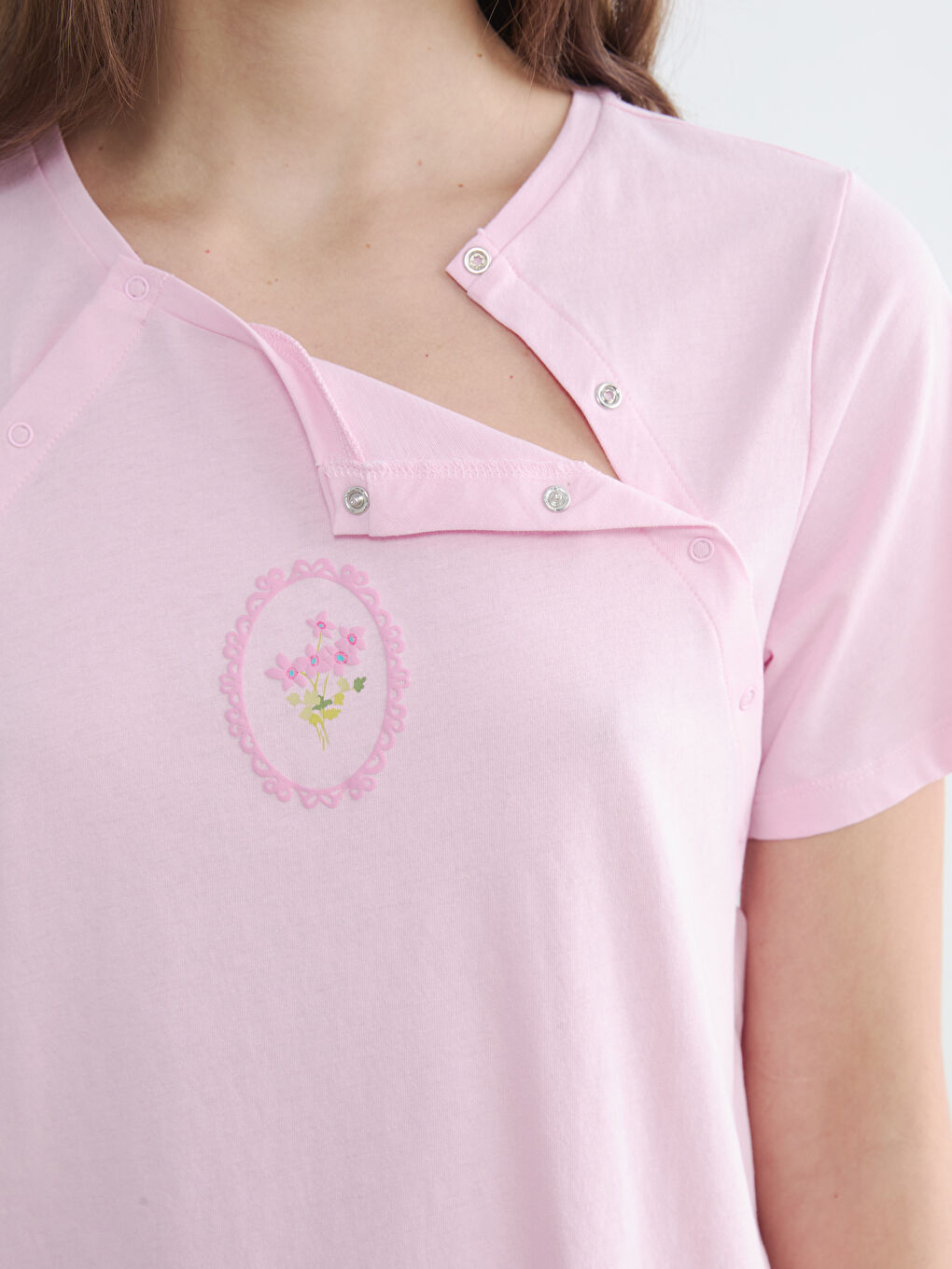 Пижамный комплект для беременных с круглым вырезом и принтом-2