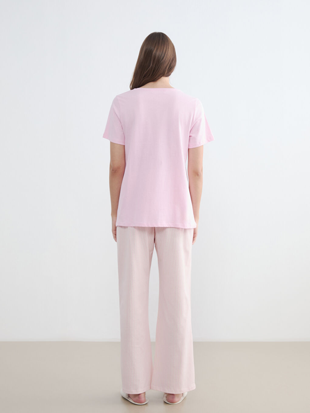 Пижамный комплект для беременных с круглым вырезом и принтом-3