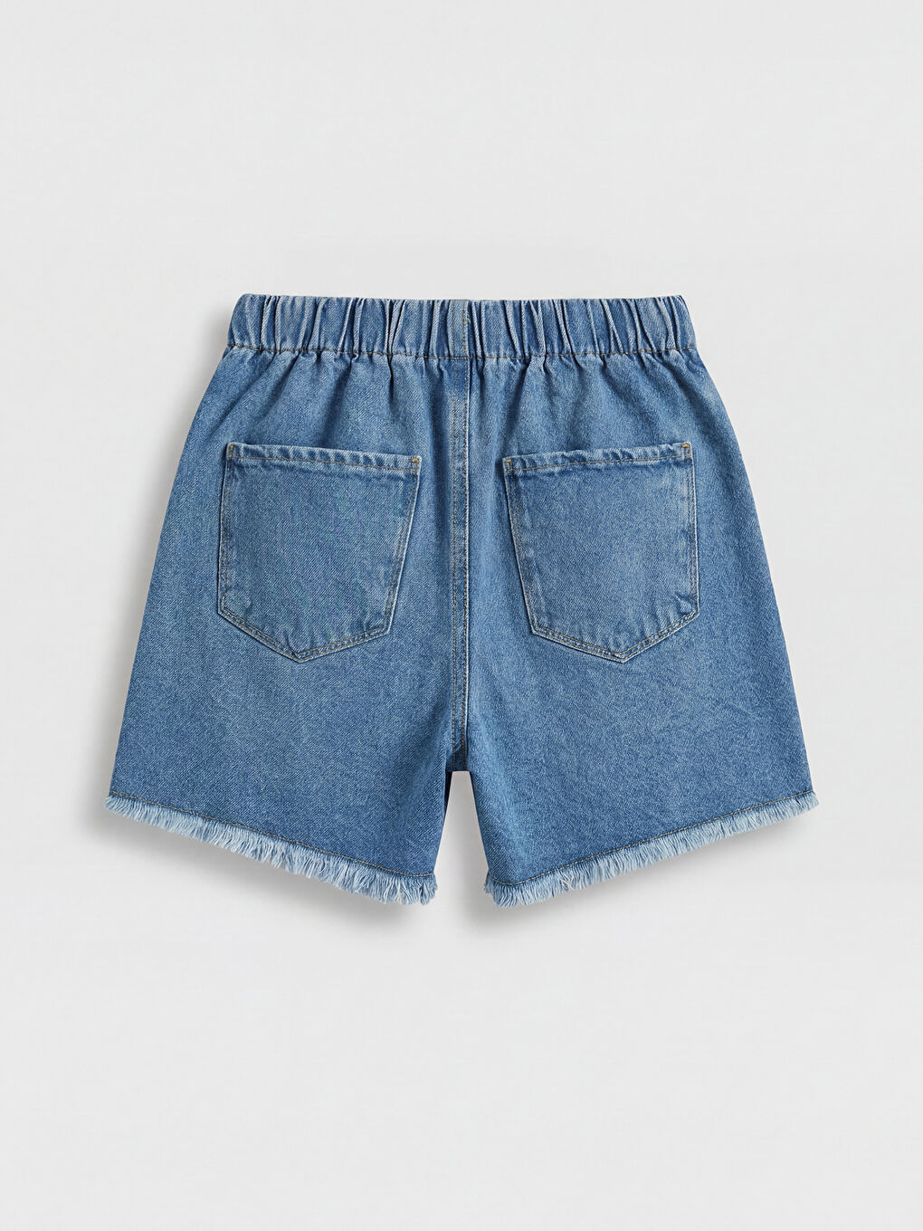 İndigo Yırtık Detaylı Kız Çocuk Şort Etek-1