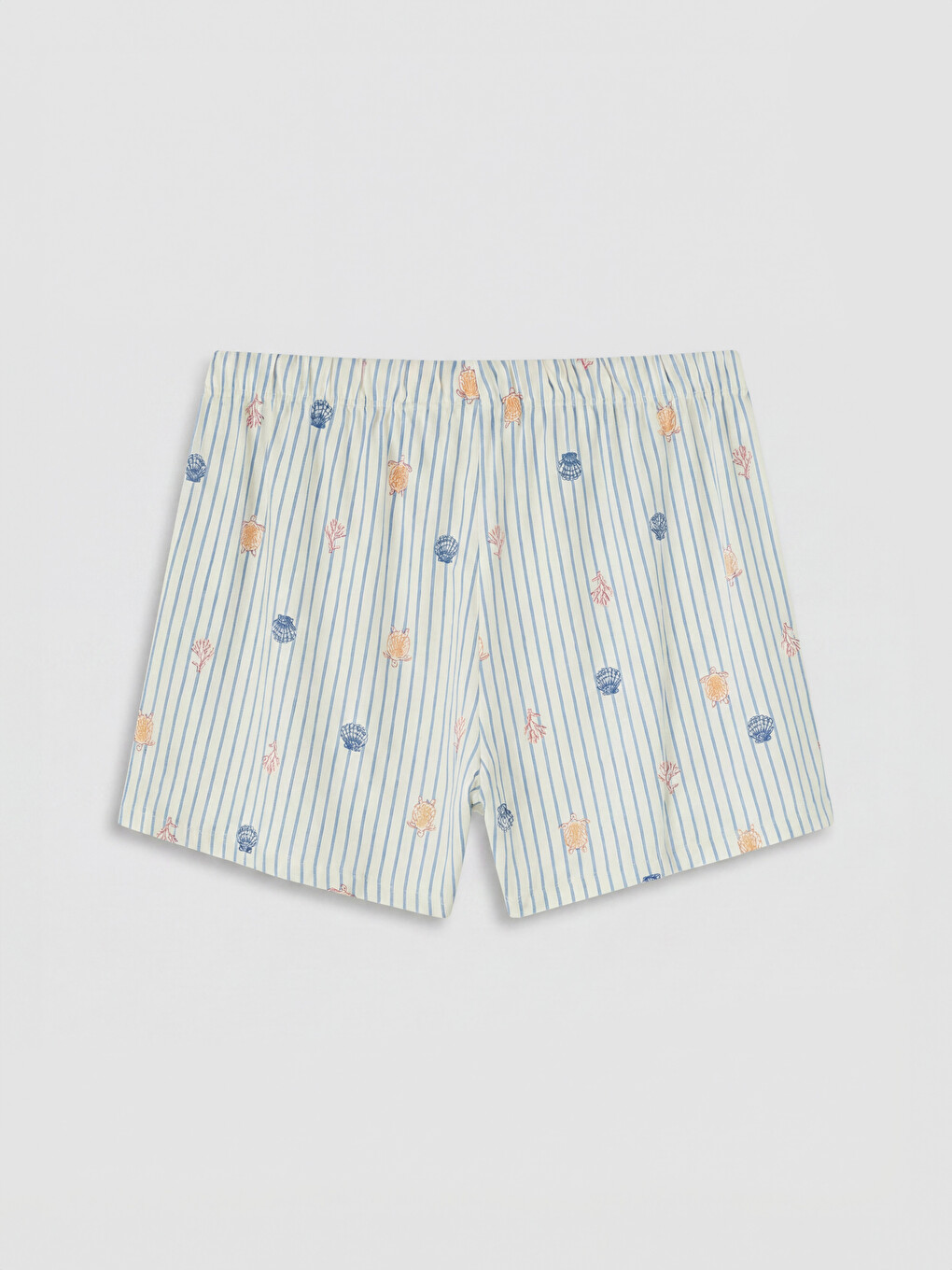 Ekru Baskılı Kadın Şort Pijama Altı-1