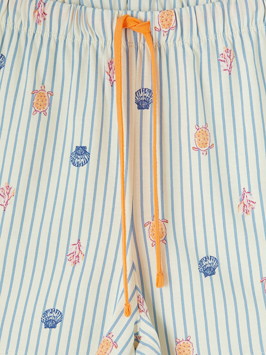 Ekru Baskılı Kadın Şort Pijama Altı-2