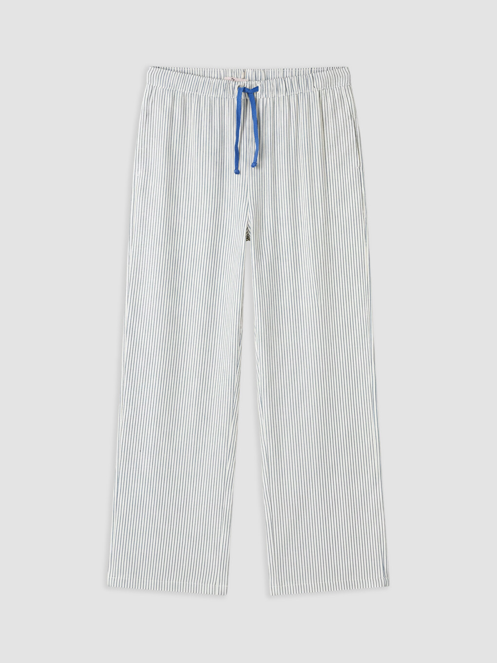 Mavi Beli Lastikli Çizgili Kadın Pijama Altı