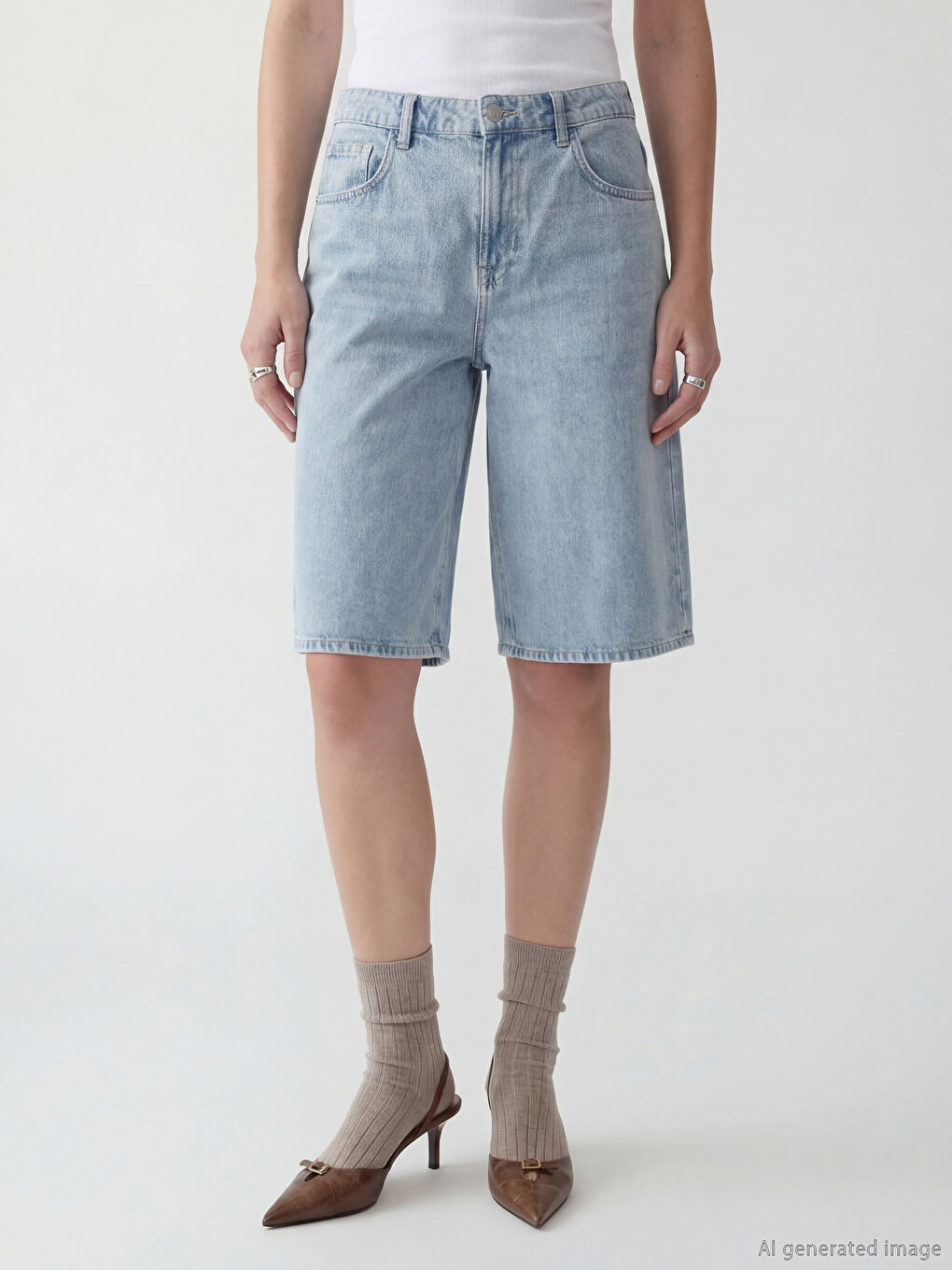 Әйелдер ИНДИГО Джинсы шорты-1