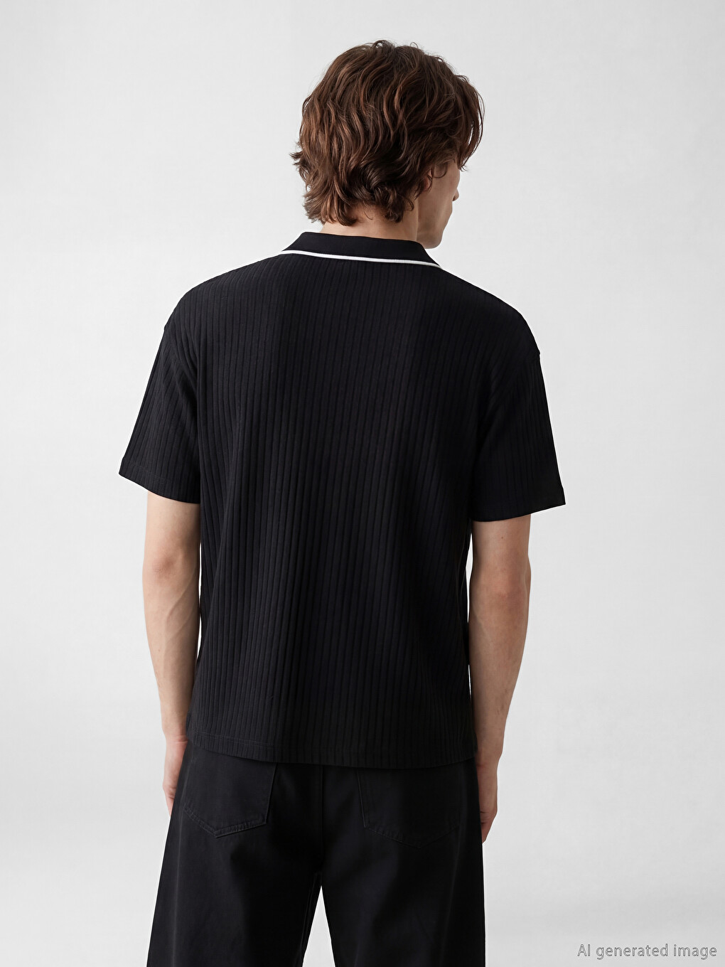 Polo Collar Printed Men's T-Shirt-2