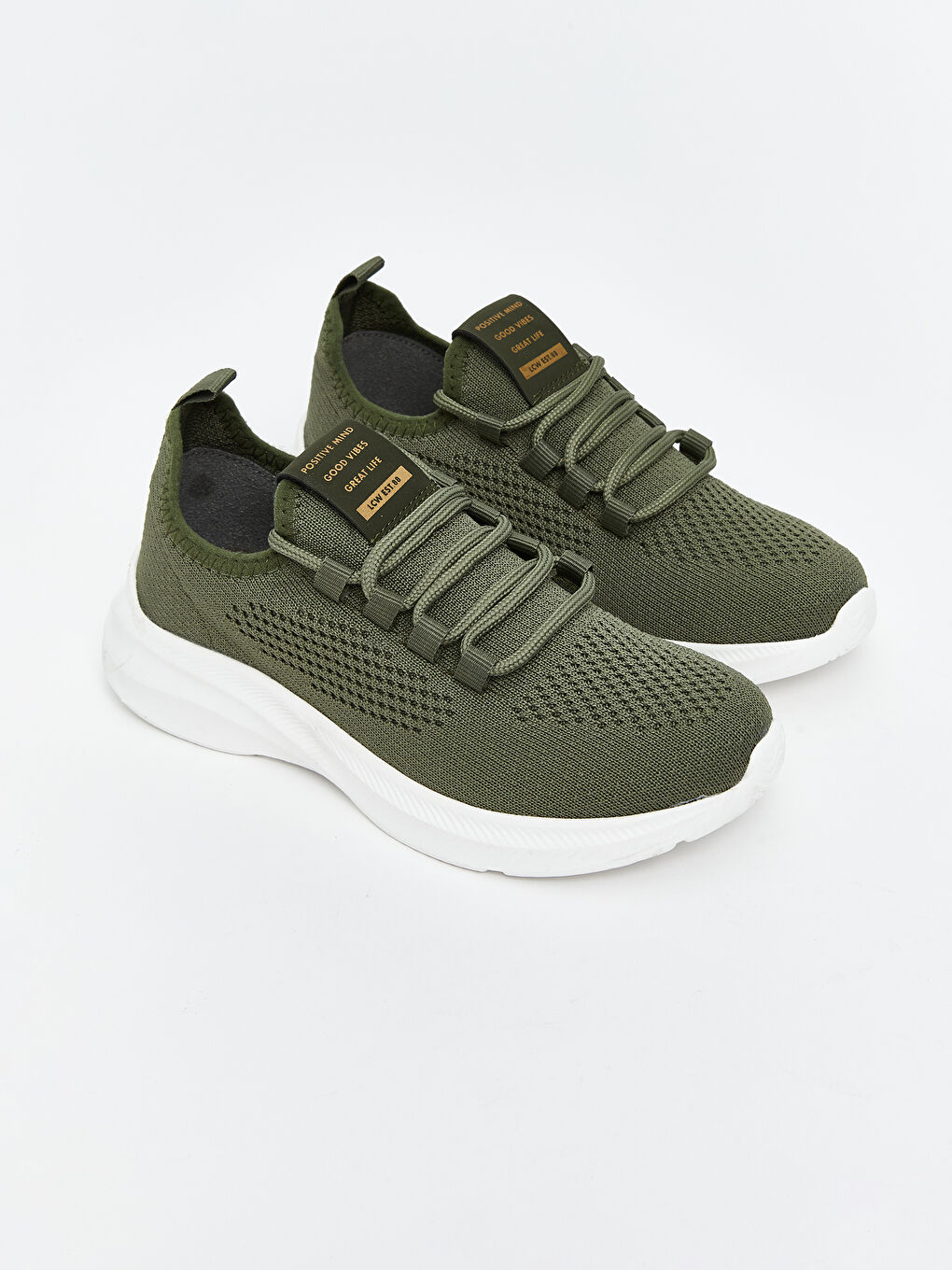 Haki File Detaylı Erkek Çocuk Spor Ayakkabı