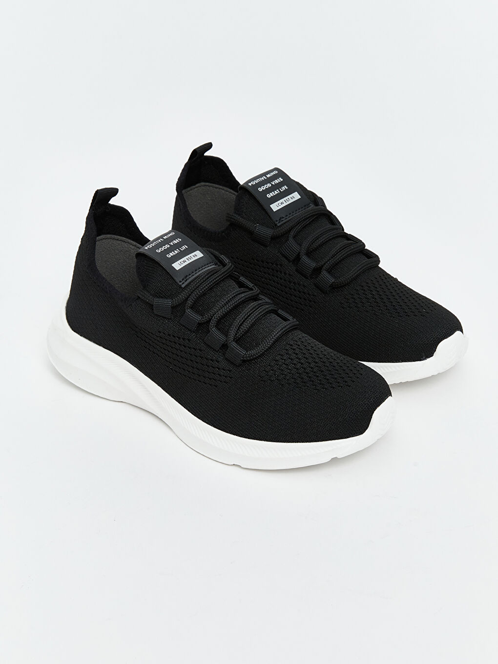 Siyah File Detaylı Erkek Çocuk Spor Ayakkabı