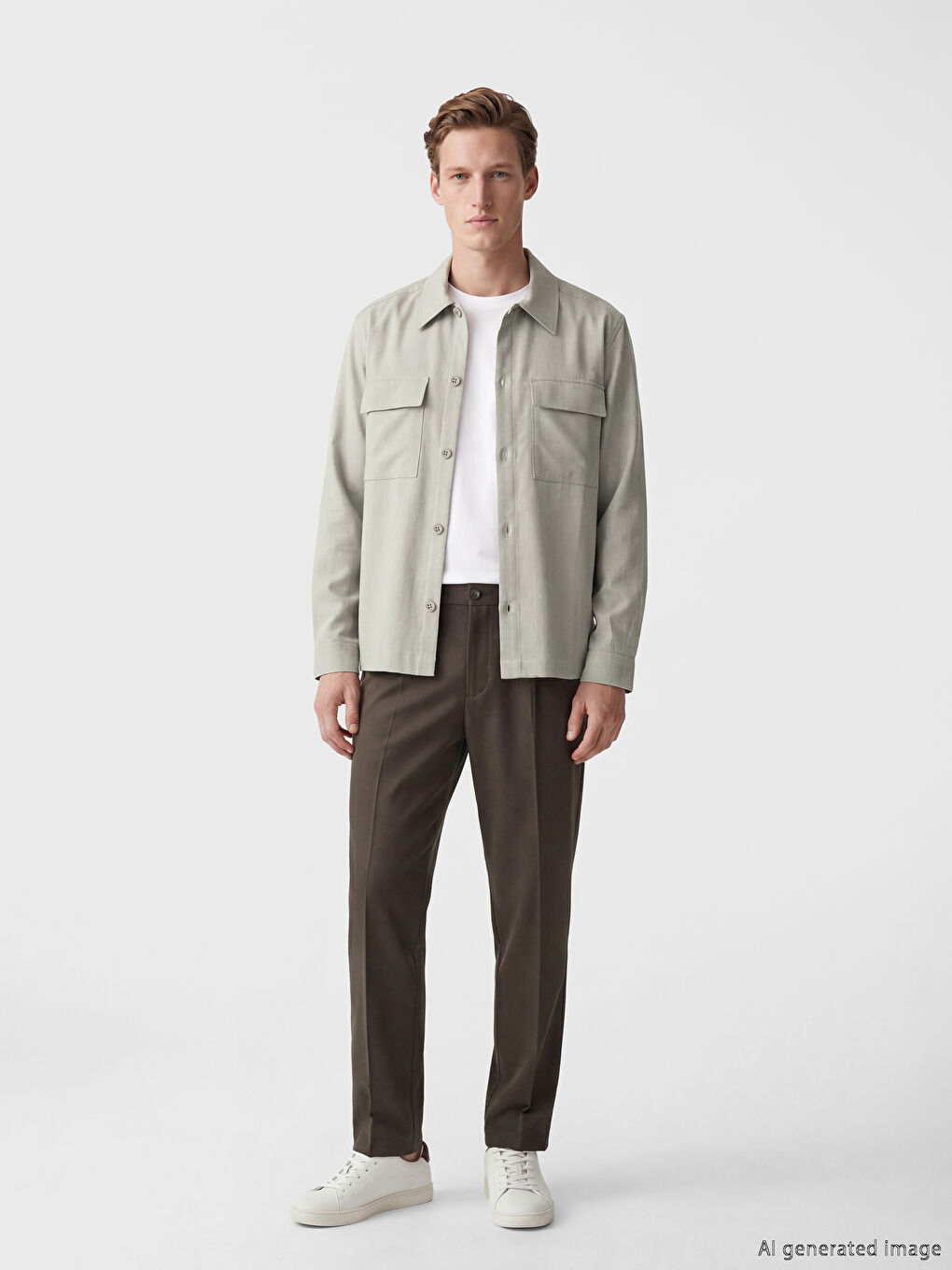 Yeşil Regular Fit Erkek Gömlek Ceket-1