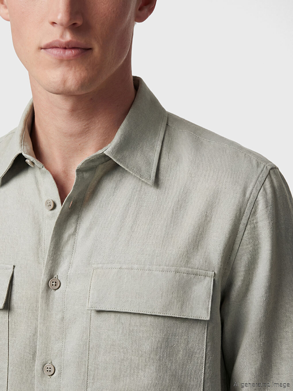 Yeşil Regular Fit Erkek Gömlek Ceket-2