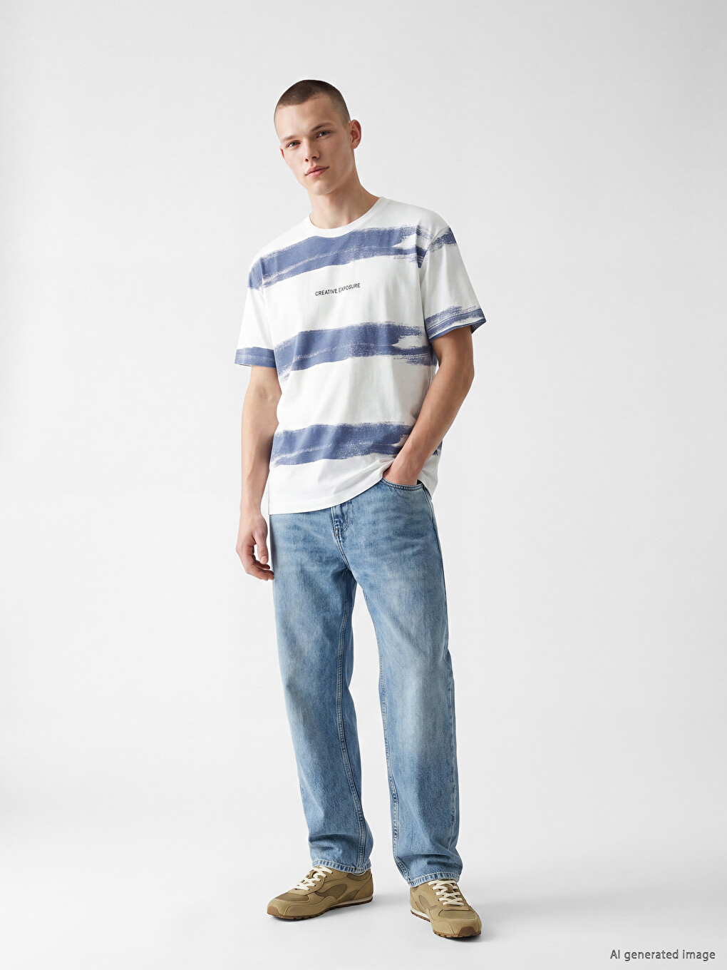 Standard Fit Crew Neck Printed Men's T-Shirt-1