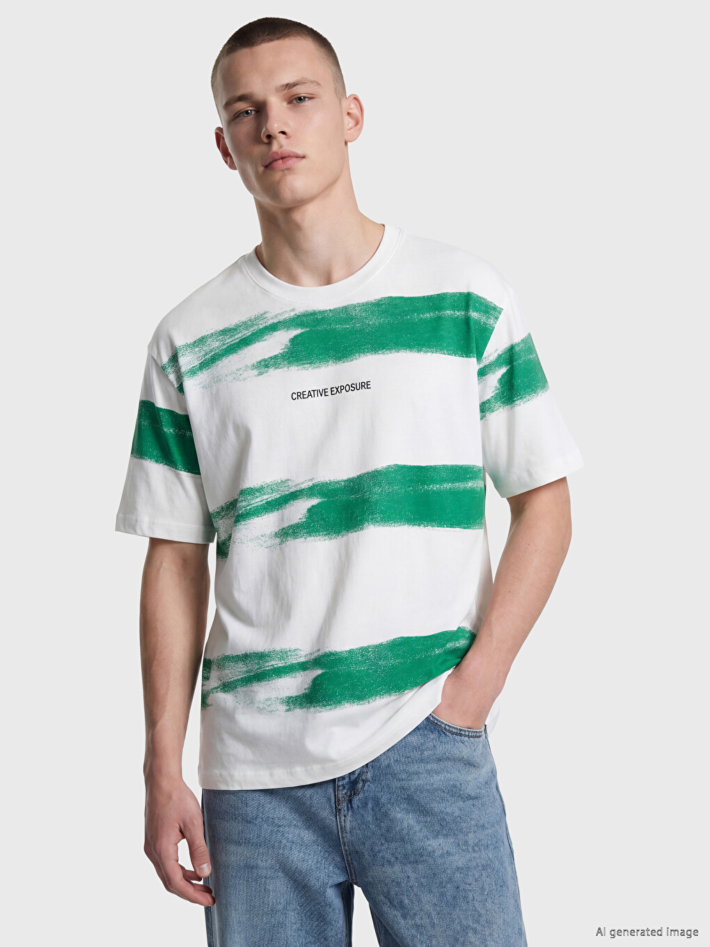 Crew Neck Printed Men's T-Shirt