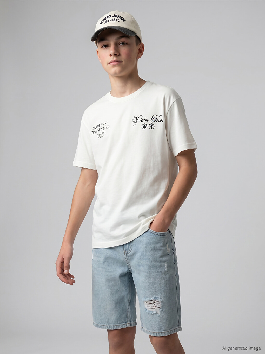 Crew Neck Printed Boys' T-Shirt