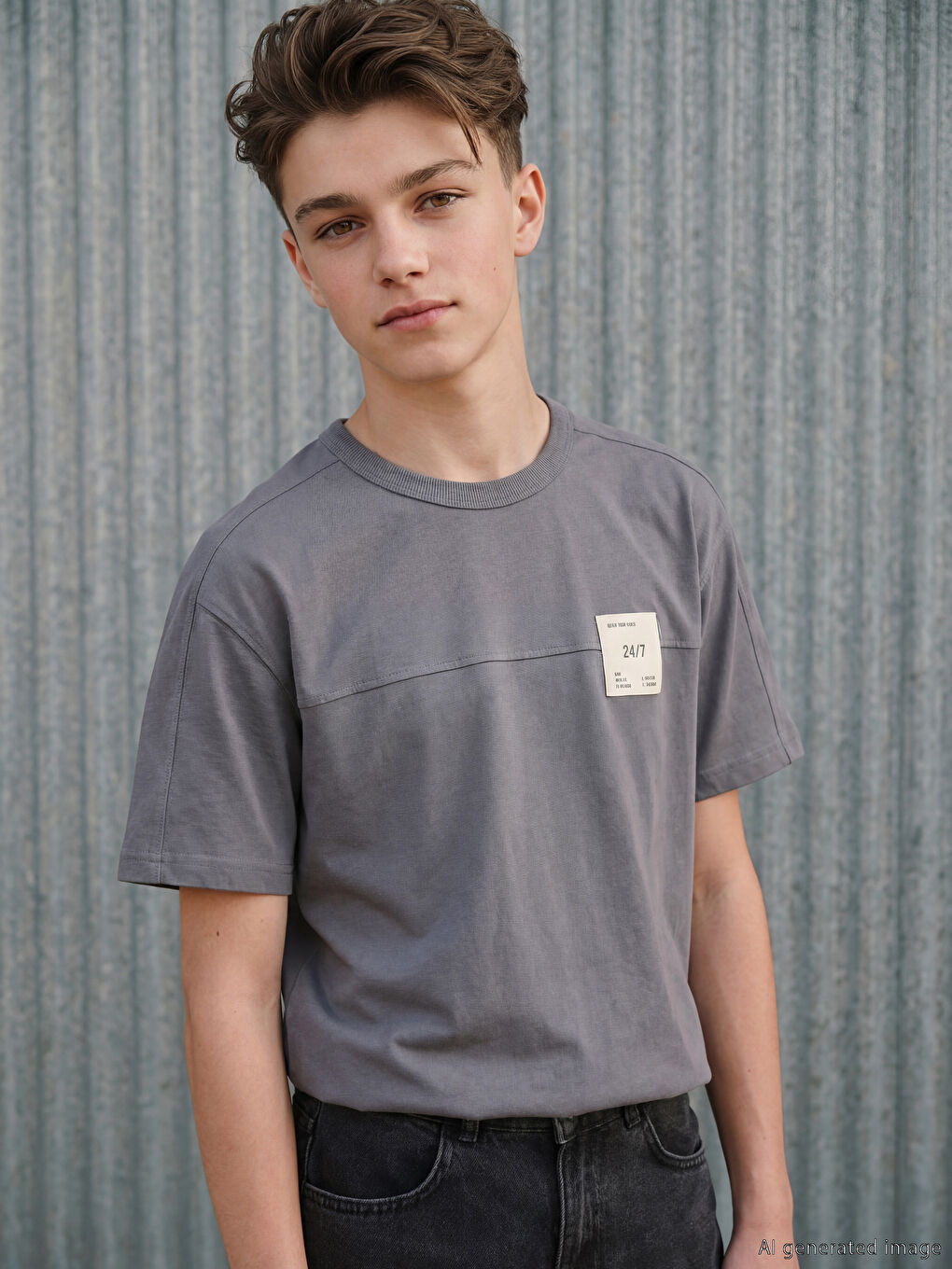 Crew Neck Printed Boys' T-Shirt